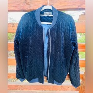 Like Velour puffy bomber jacket